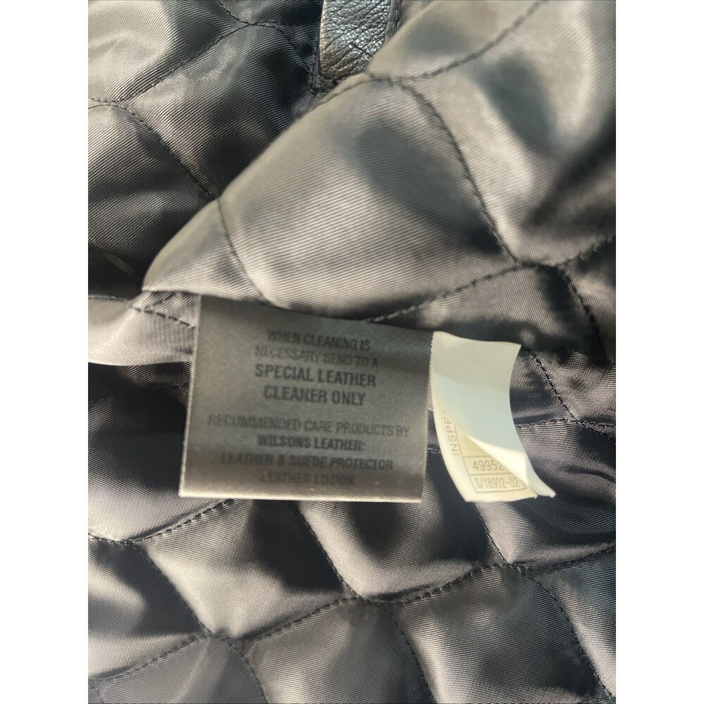 Wilsons Men's Vintage Black Leather Jacket with Quilted Lining, Large - Picture 10 of 14